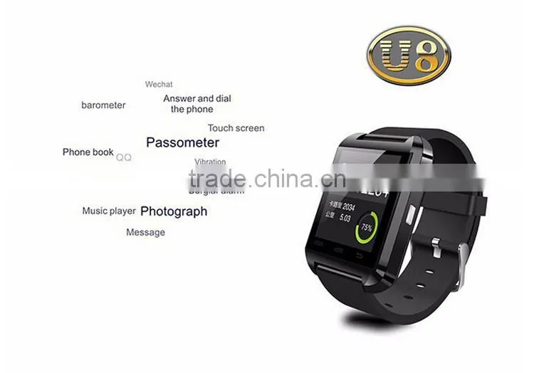 U8 Wrist Smart Watch Mobile Phone with Bluetooth 3 Color on Stock Wholesales Promotion Bracelets (U8)