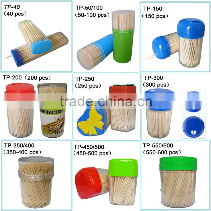 Disposable Sterile Wooden Toothpicks / Plastic Jar wooden Toothpick