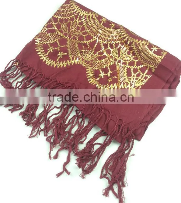 2015 new cheap glittering viscose shawl