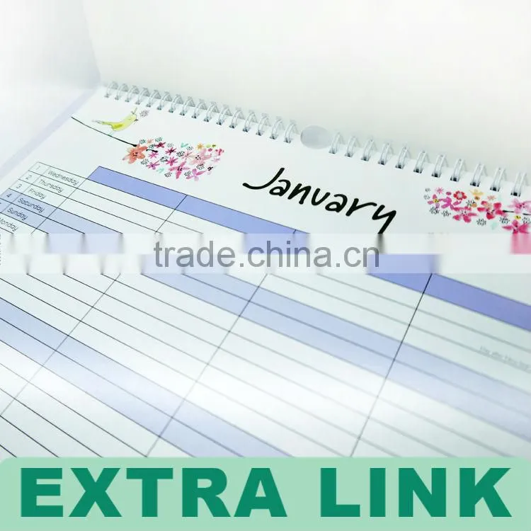 Colorful portable calendar with mini diary notebook printing
