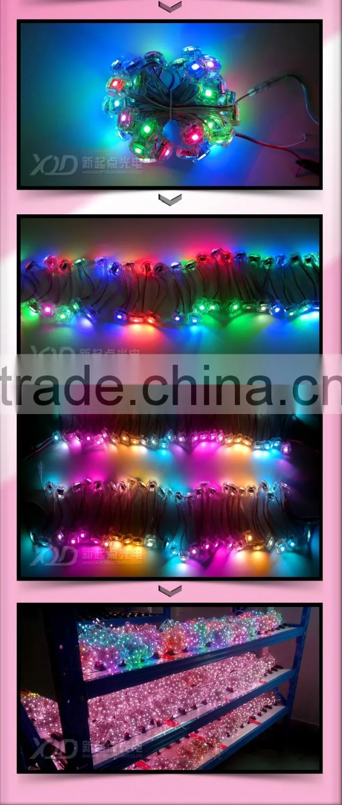ws2811/ucs1903 led light pixels 20mm do 12mm hole install screen