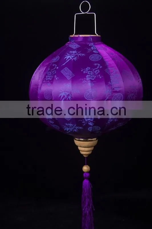 latest design high quality fabric blue round lantern wholesale