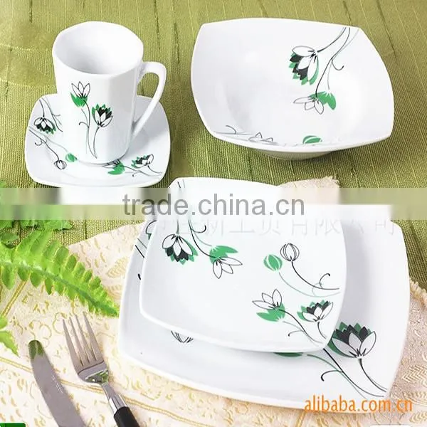 square dinner set,square shape dinner set,bone china square dinner set