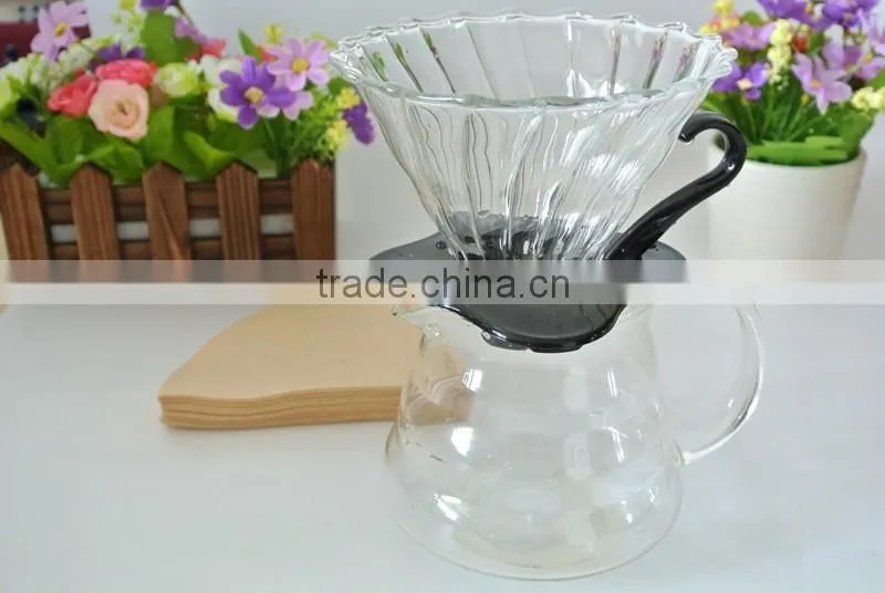 Coffee Server, Standard Glass Coffee Carafe, Coffee Pot with coffee filter paper set