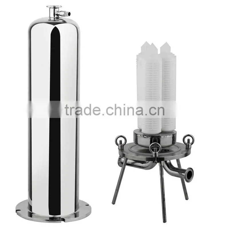 Sanitary ss304 polypropylene microporous membrane filter with pleated filter element