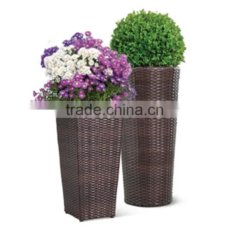 Outdoor & indoor decorative resin wicker different types flower pots