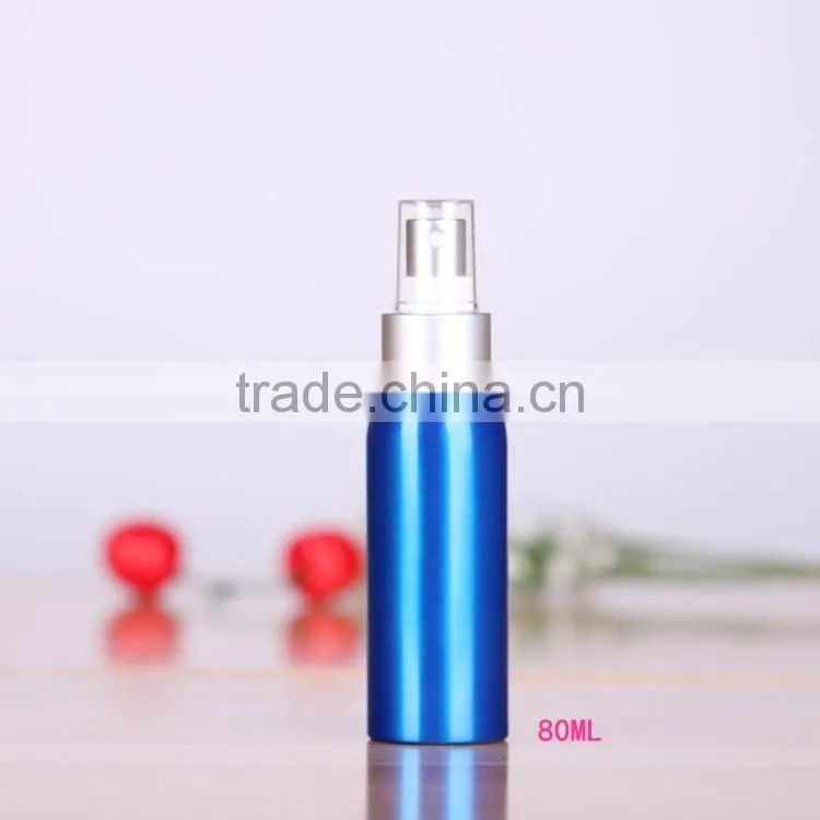 Wholesale 30ml-500ml cosmetic packaging bottle blue aluminum perfume bottle aluminum spray bottle