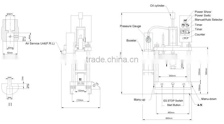JULY manual pneumatic shop press machine