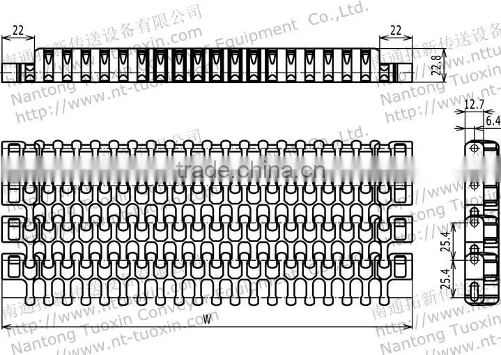 S2400 Radius Flush Grid High Deck Modular Conveyor Belt, Plastic Belt Manufacturer