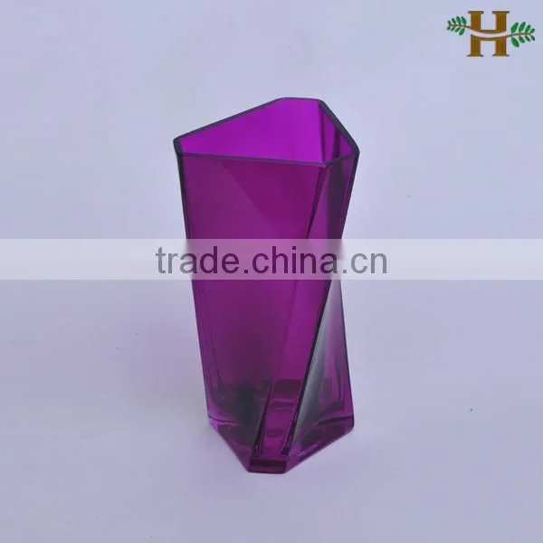 Cheap colored twisted glass vases