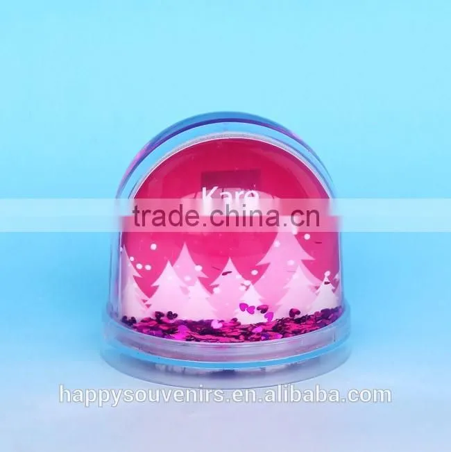 New Custom High Quality Plastic Snow Globe With Photo Insert