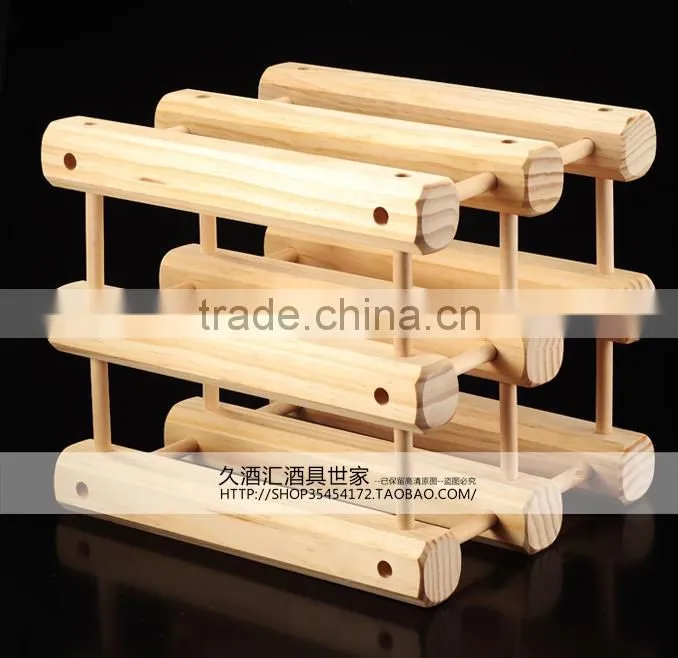 Solid pine Wine Rack Handmade Wooden Wine Rack With Lighting handmade wooden wine rack with low price