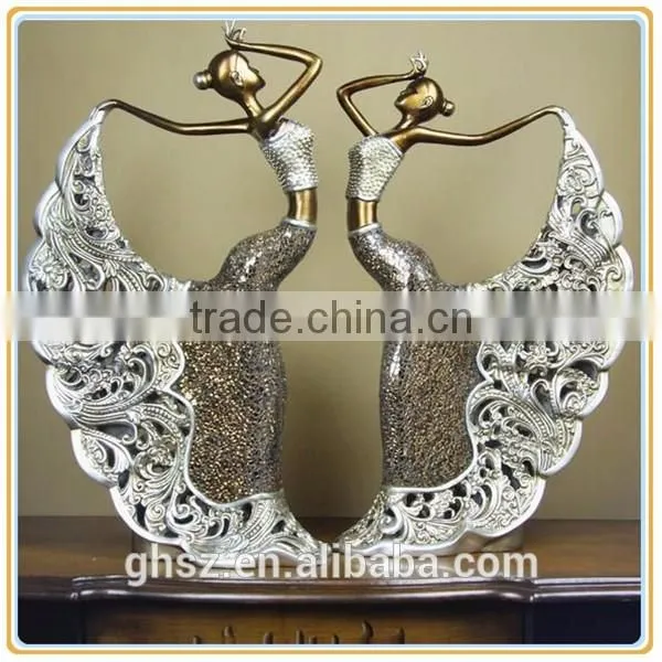 Custom new design art decor angel with dove statue