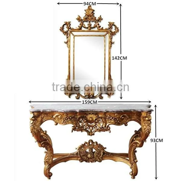 Art Deco Furniture Set Console Table With Framed Mirrors