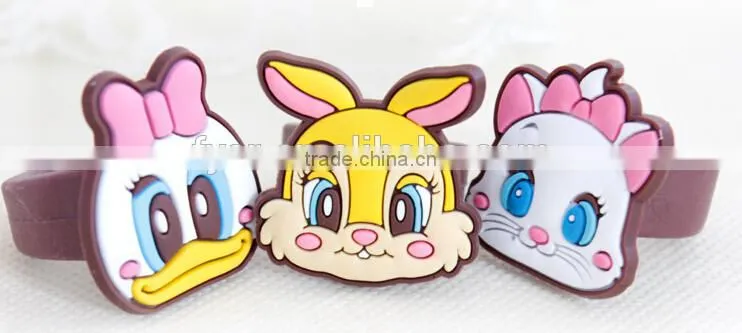 Fashionable cute design silicone ring & 2015 wholesale animal ring for child