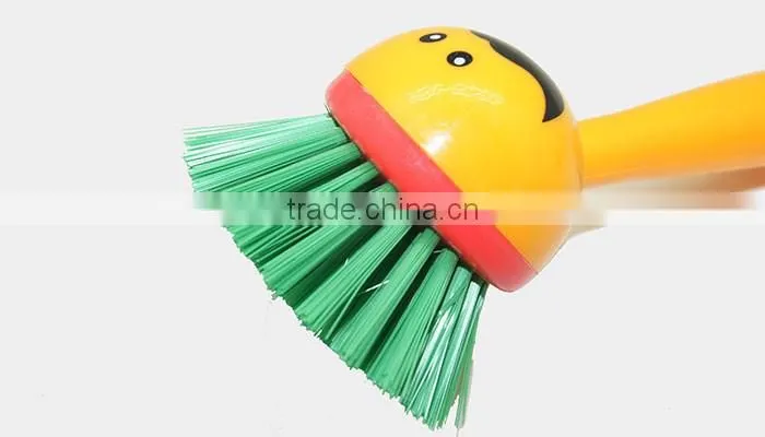 fashion plastic handle style household cleaning dish brush for kitchen
