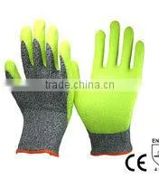 NMSAFETY 18 gauge cut resistant pu gloves anti cut glove hppe liner with black pu glove