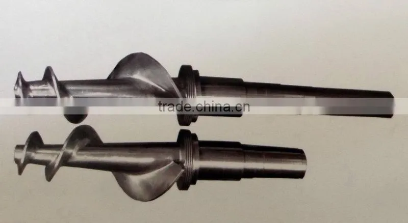 Conical twin screw for rubber extruders/Rubber twin screws