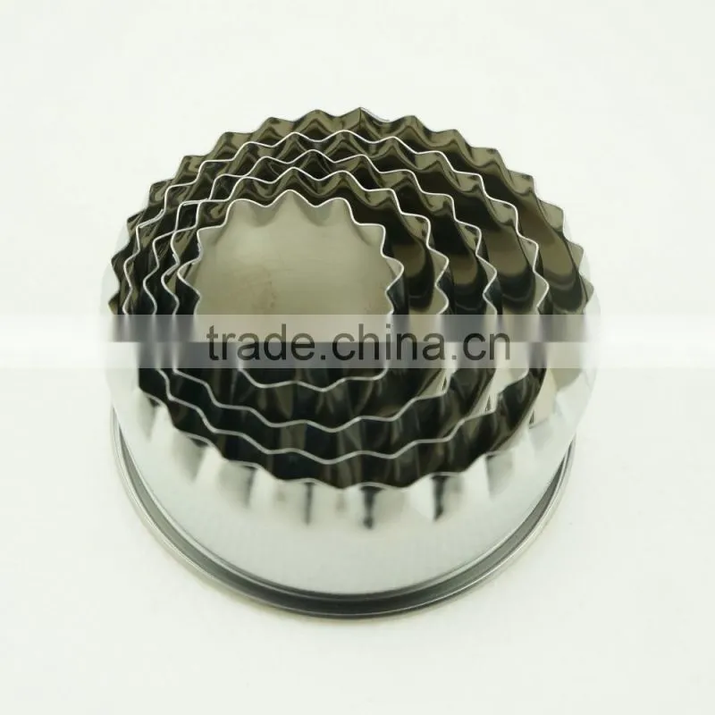 47099 5 pcs round shape stainless steel cookie cutter set