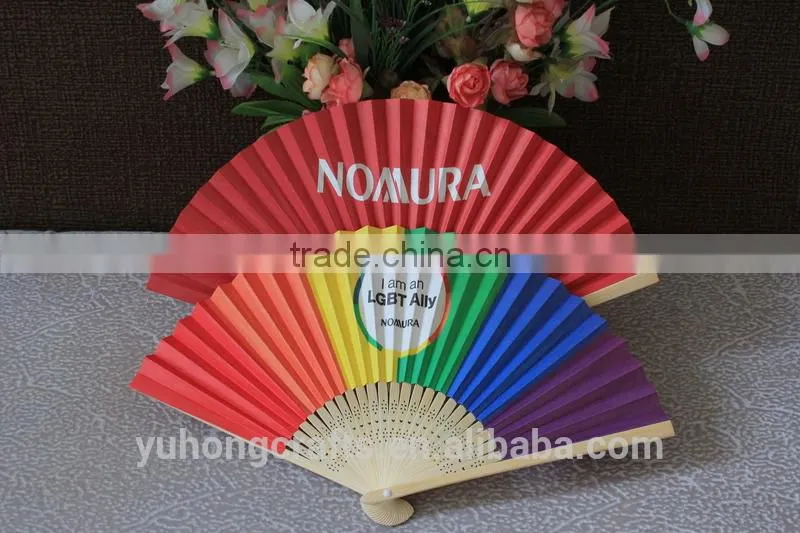 Colorful and beautiful hand folding fan for promotion
