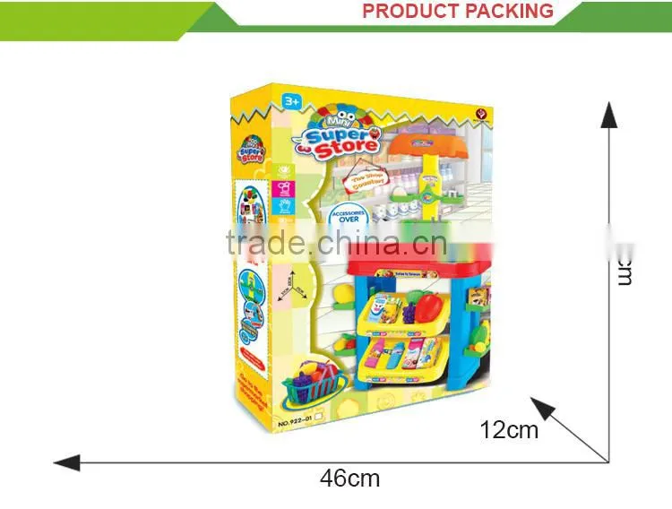 Hot sale plastic supermarket play kids kitchen set toy