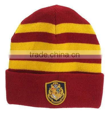 Winter pomfashion black custom beanie with embroidery logo