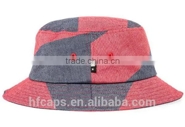 Custom 2015 New Design Colorful Denim Bucket Hat