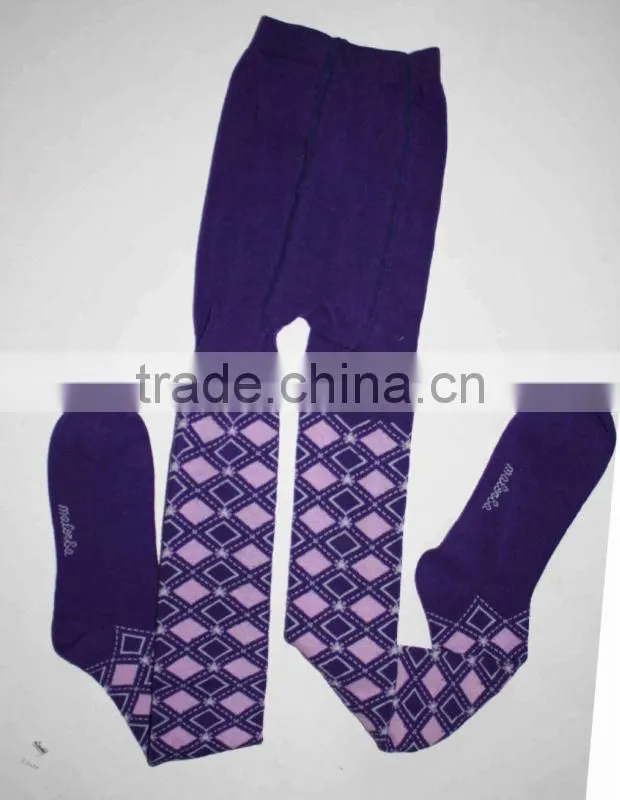 Jacquard cotton tights with small argyle
