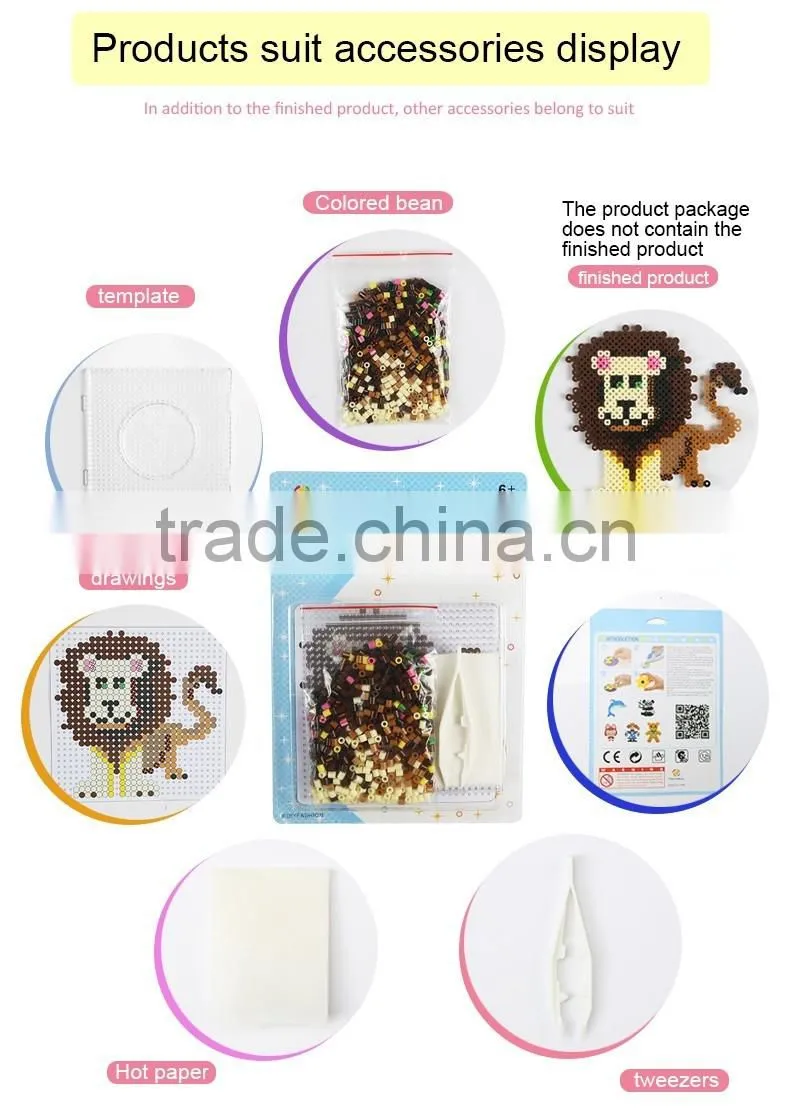 2017 Hot selling lion DIY education plastic hama fuse beads toys