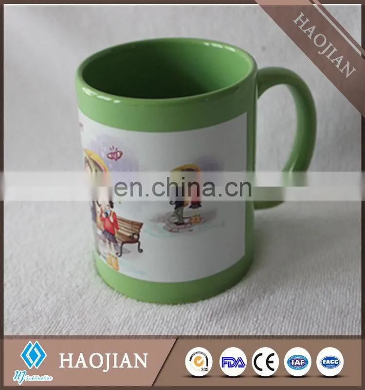 mug with decal 11oz colorful mugs with white decal panel for sublimation decal ceramic mug