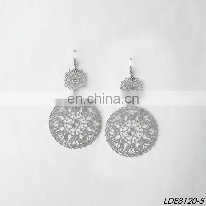 Painting filigree earrings metal flower earring
