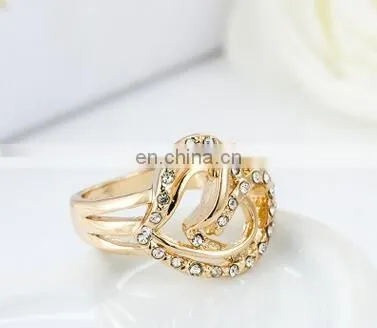 Twisty Heart Zircon Alloy Ring Wedding Engagement Rings High Quality Alloy Crystal Ring