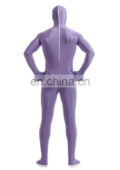 Unisex Full Body Purple Sport Spandex Lycra Zentai Costume Morph Suits Large