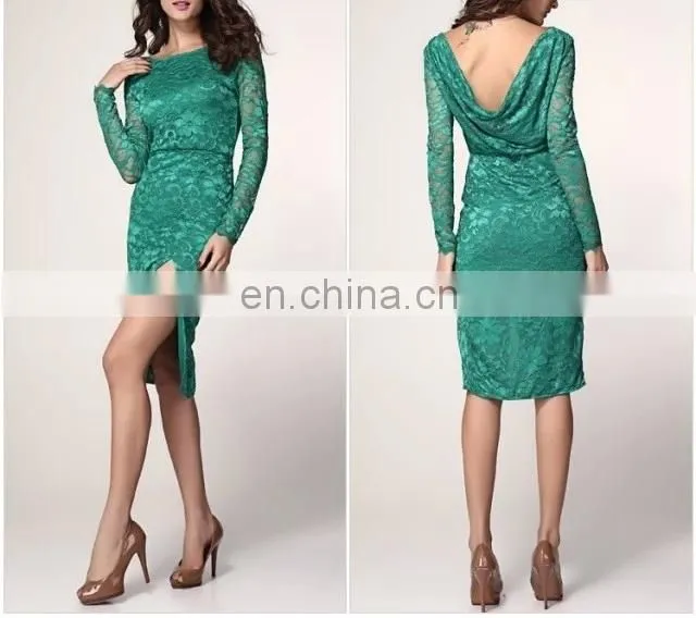 High fork sexy dress,green long gress