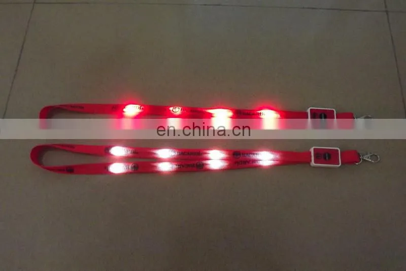 Custom Lanyard with card holder for exhibition led flashing lanyards ultra-high-bright led light lanyard