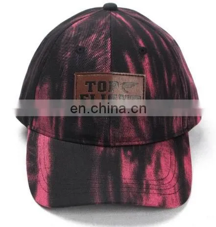 Cap factory high quality custom 6 panel leather patch logo baseball cap/hat