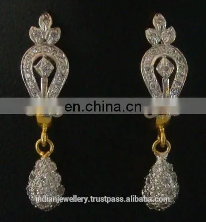 Cz earrings jewelry manufacturer, Cz chandelier jewellery exporter