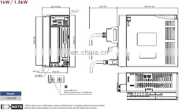 1.5kw Delta servo motor system ECMA-E21315RS + ASD-B2-1521-B