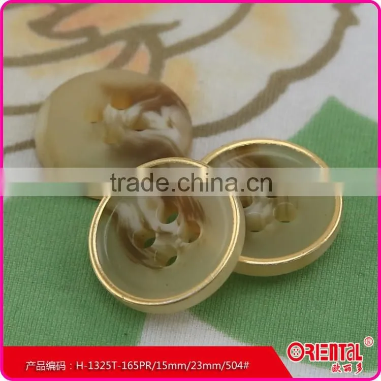 2 holes brown plastic resin button with custom made logo