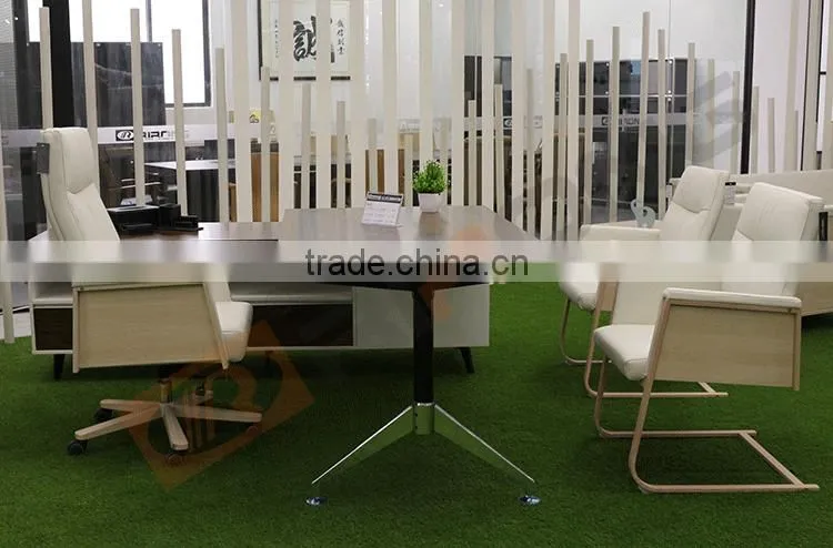 Luxury customized brown revolving swivel lift PU leather manager director office chair with wheels