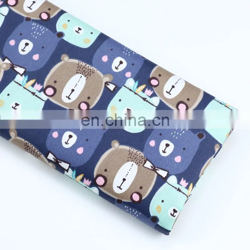 Cartoon Bear Cat printed fabric twill kindergarten children's pure cotton bed products student bed sheet all cotton fabric