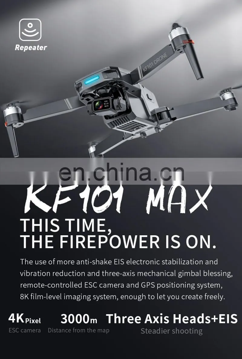 KF101 MAX 3-axis gimbal Drone 3KM Distance GPS 4K optical flow dual camera 5G transmission EIS RC Quadcopter Christmas Gift