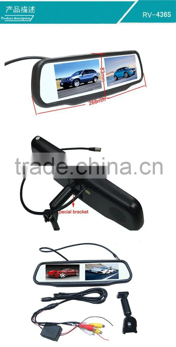 Best selling goods 4 channels Car rearview mirror Car monitor with Car camera