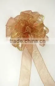 Pink nylon organza ribbon bow flowers