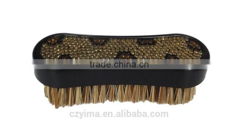 Hot! bling horse face brush with leopard pattern/rhinestone