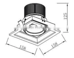 Unique Square design Aluminium Downlight 10W High quality with Bridgelux LED chip and driver for decoration