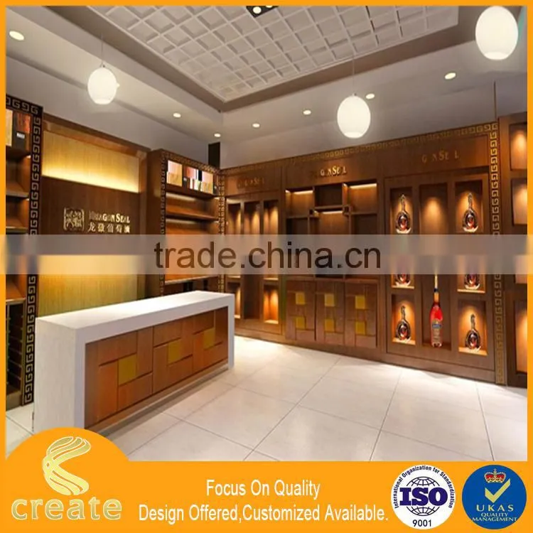 Wholesale solid wood wine display showcase for storage rack