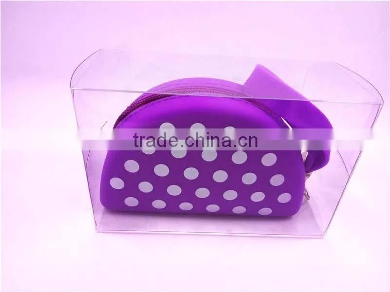 Top Quality Unique Zipper Design Wallet Plastic Coin Pocket Soft Rubber Coin Purse