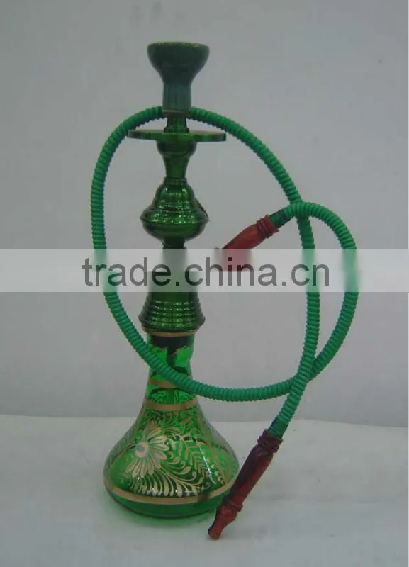 Red Glass & Metal Hukka