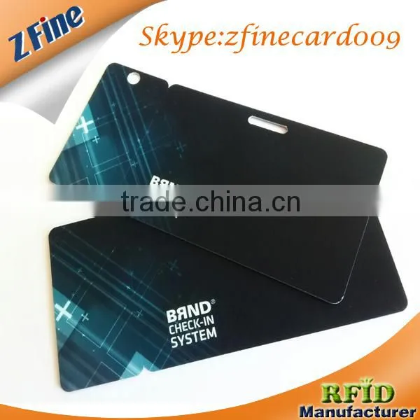 zfine custom luggage identification tag print 2 part snap-off pvc card